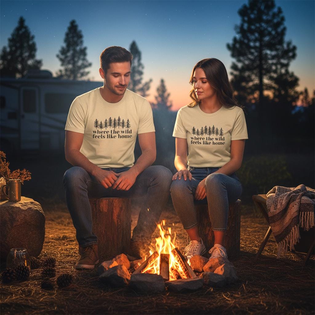 Minimalist Forest Tee | Where the Wild Feels Like Home Camping Shirt
