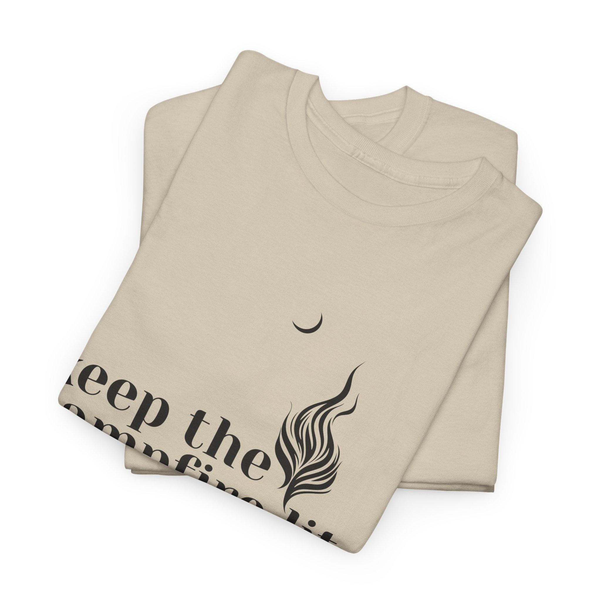 Keep the Campfire Lit Minimalist Camping T-Shirt, Outdoor Nature Graphic Tee