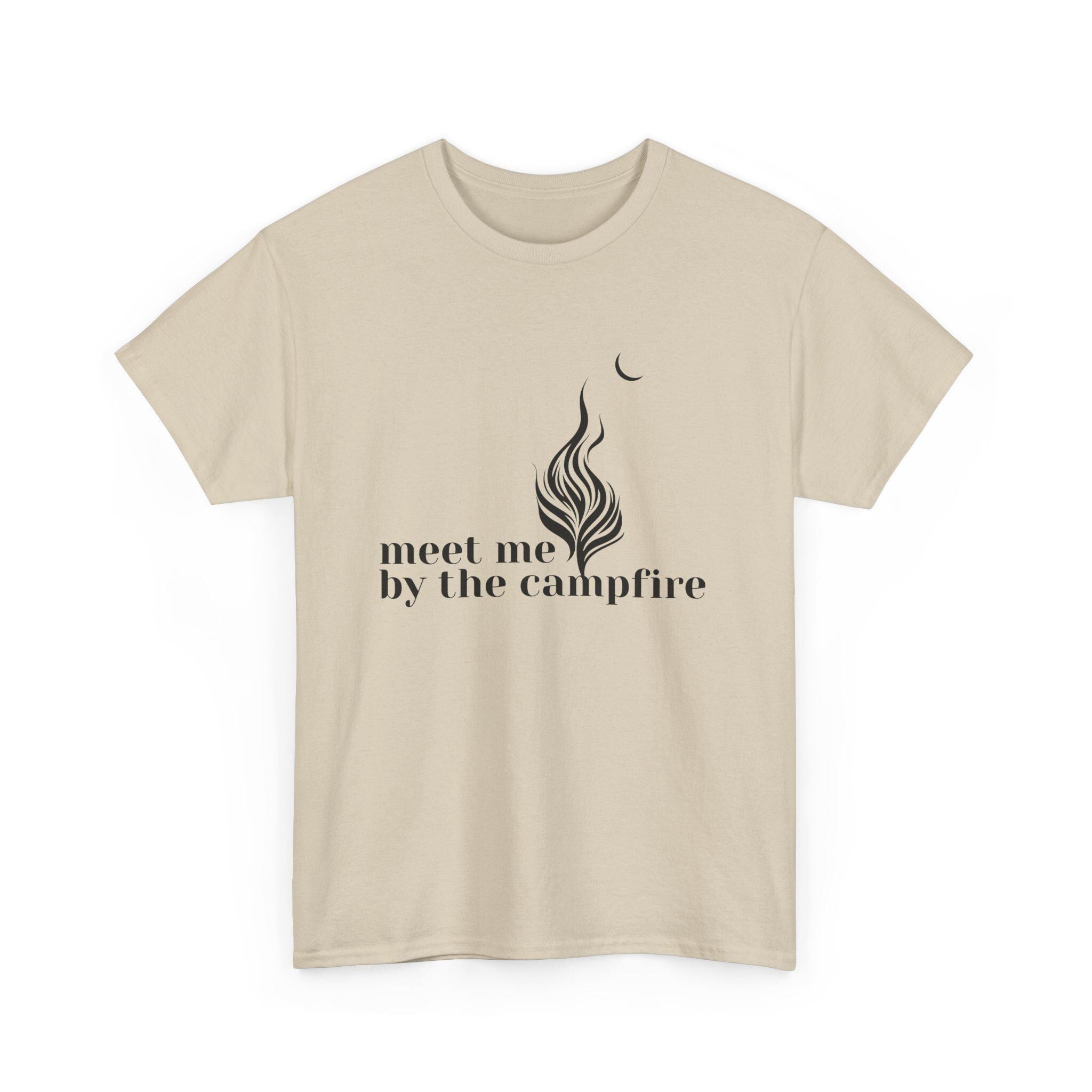 meet me by the campfire T-Shirt | campfire graphic tee, minimalist flame design