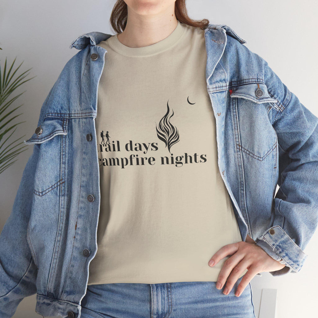 Trail Days Campfire Nights Graphic Tee, Hiking Camping Shirt