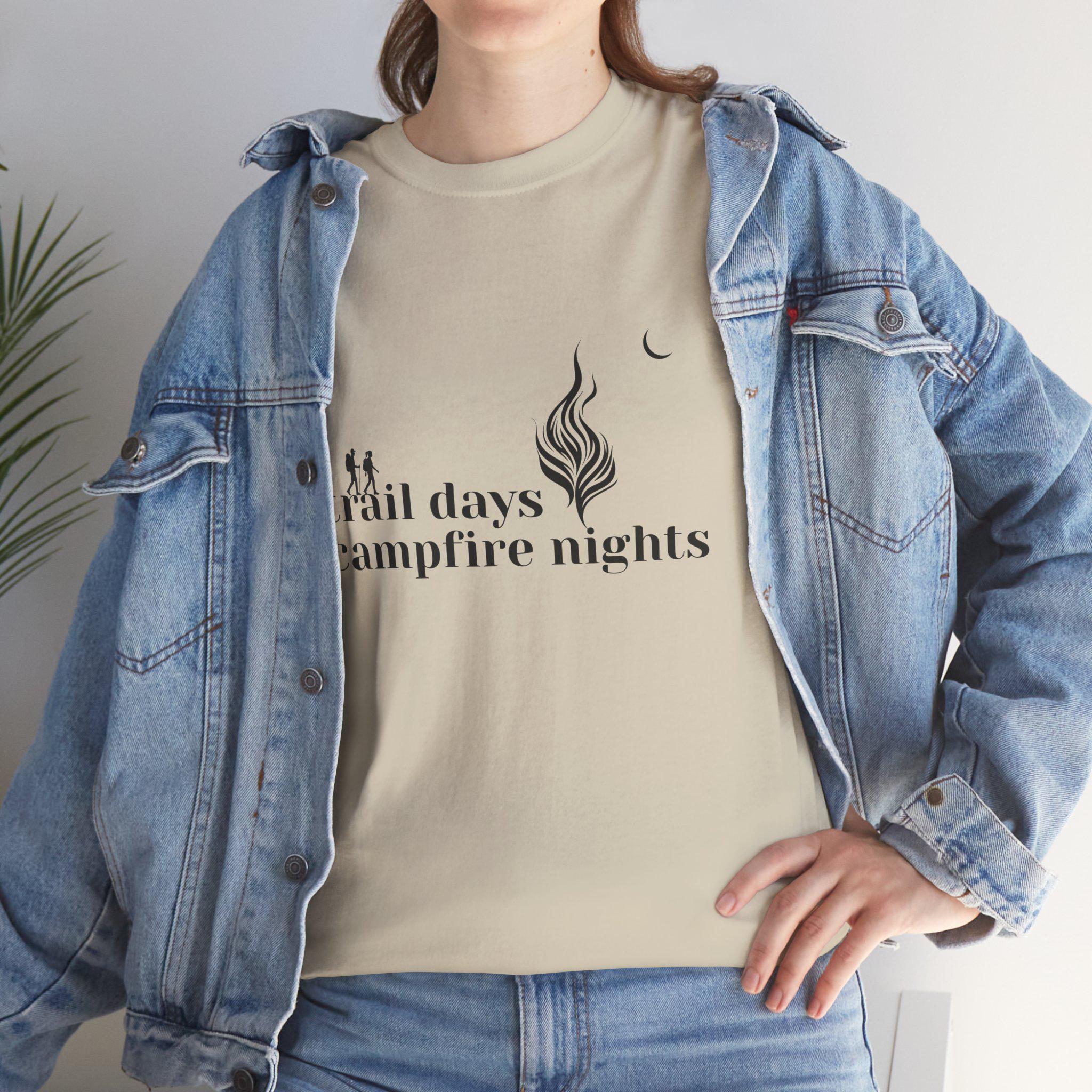 Trail Days Campfire Nights Graphic Tee, Hiking Camping Shirt