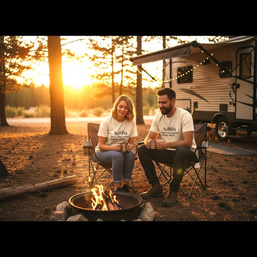Into the Woods Camp Shirt, Minimalist Forest Camping Tee for Hikers & Outdoor Lovers
