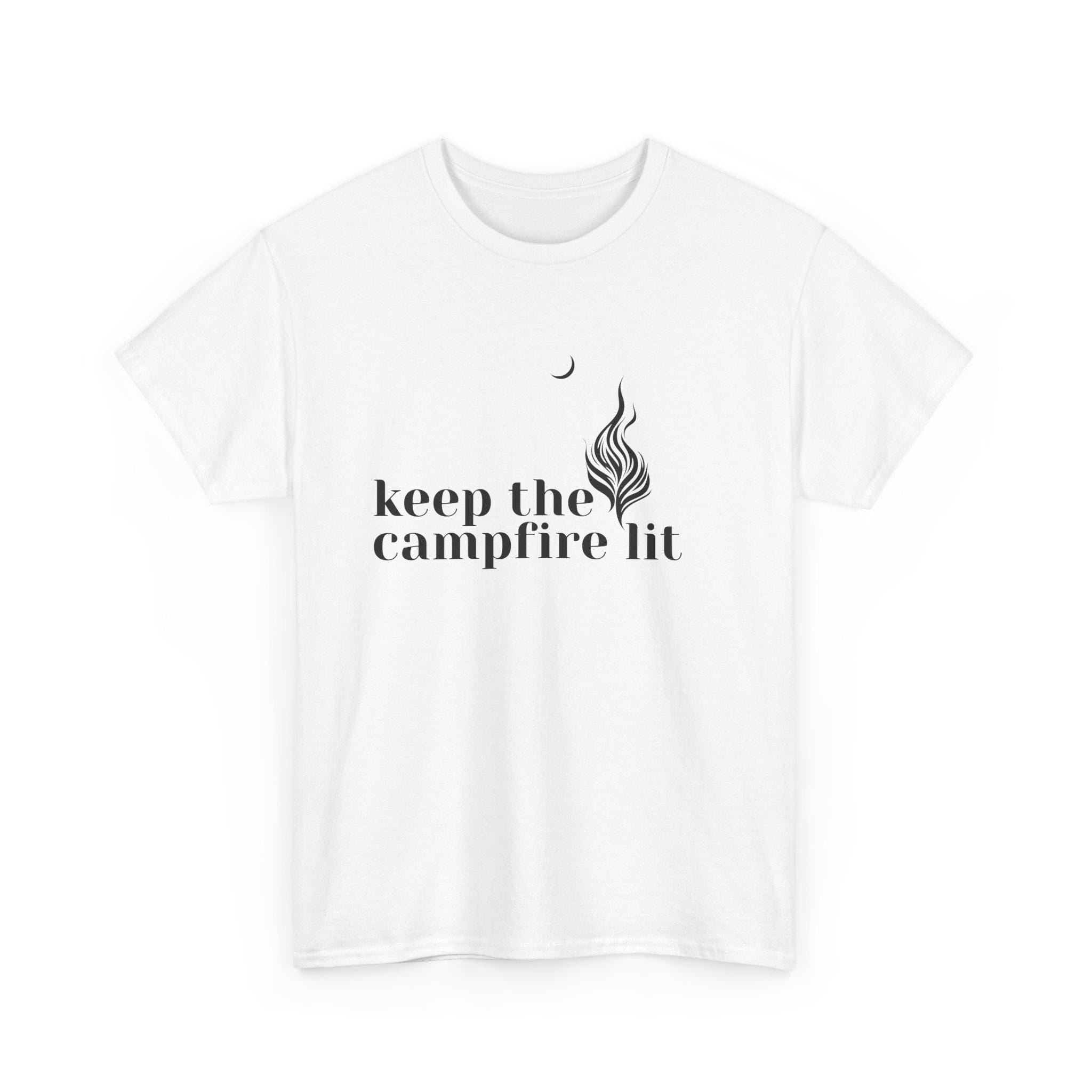 Keep the Campfire Lit Minimalist Camping T-Shirt, Outdoor Nature Graphic Tee