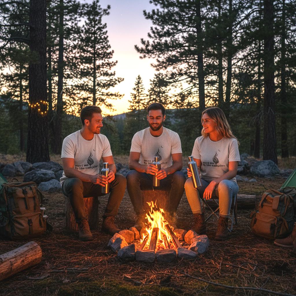 meet me by the campfire T-Shirt | campfire graphic tee, minimalist flame design