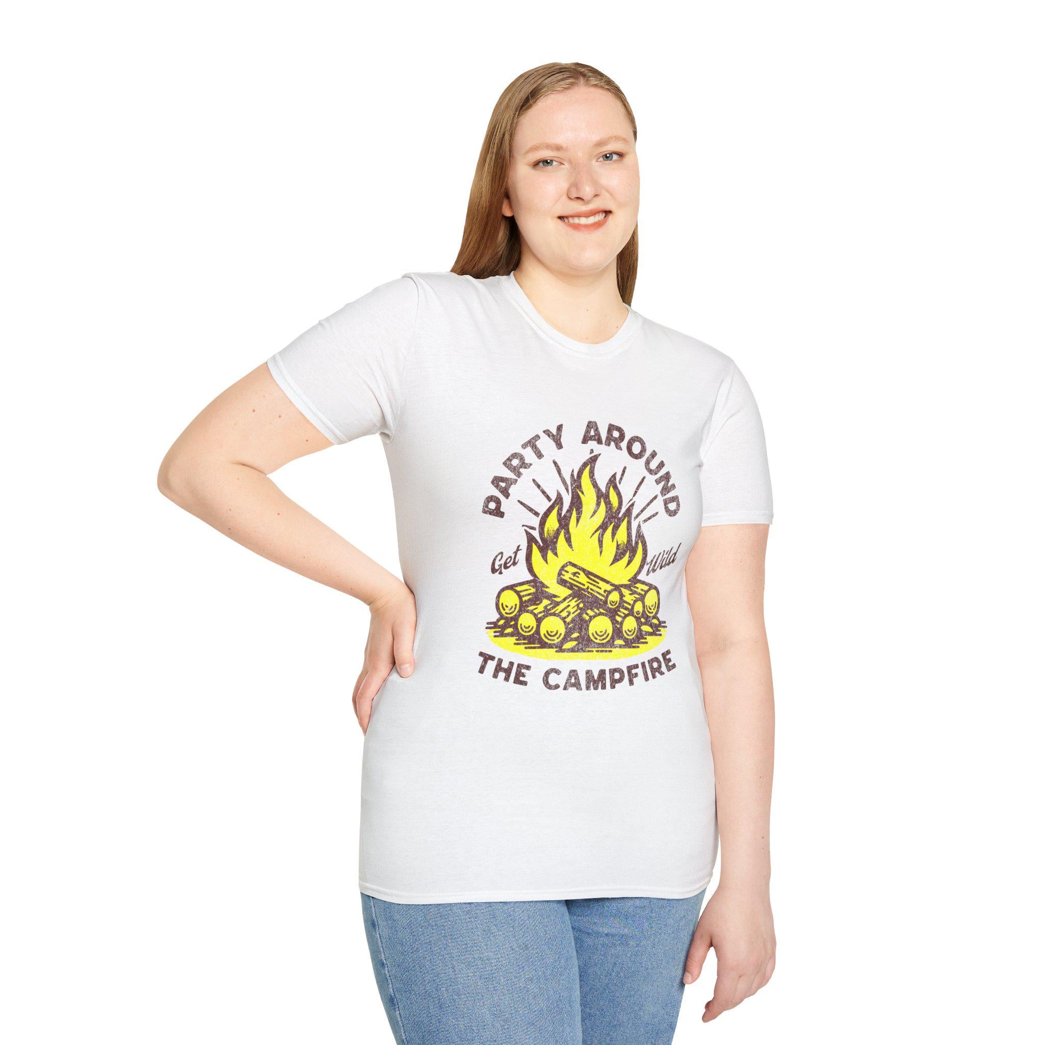 Party Around the Campfire T-Shirt | Campfire Bonfire Graphic