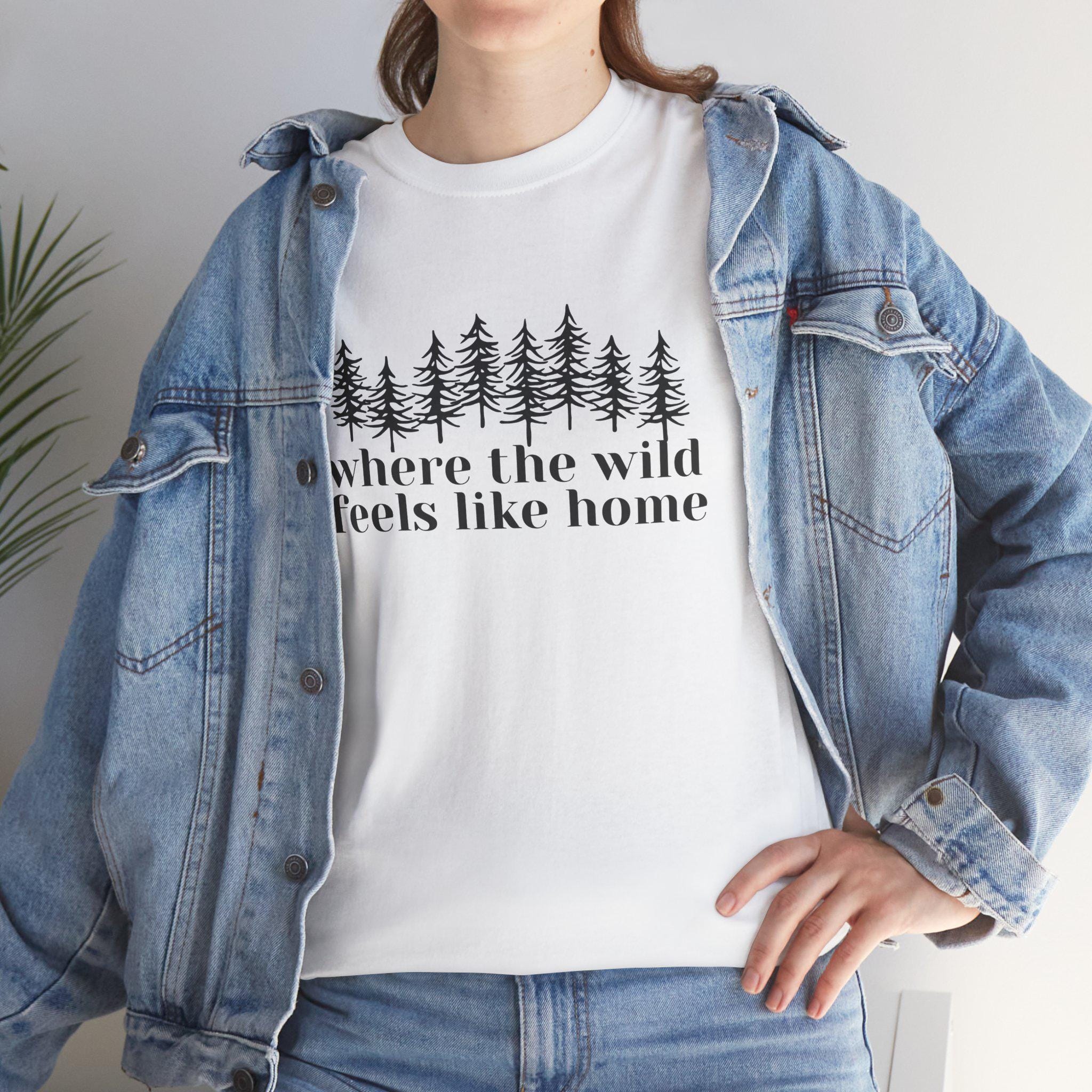 Minimalist Forest Tee | Where the Wild Feels Like Home Camping Shirt