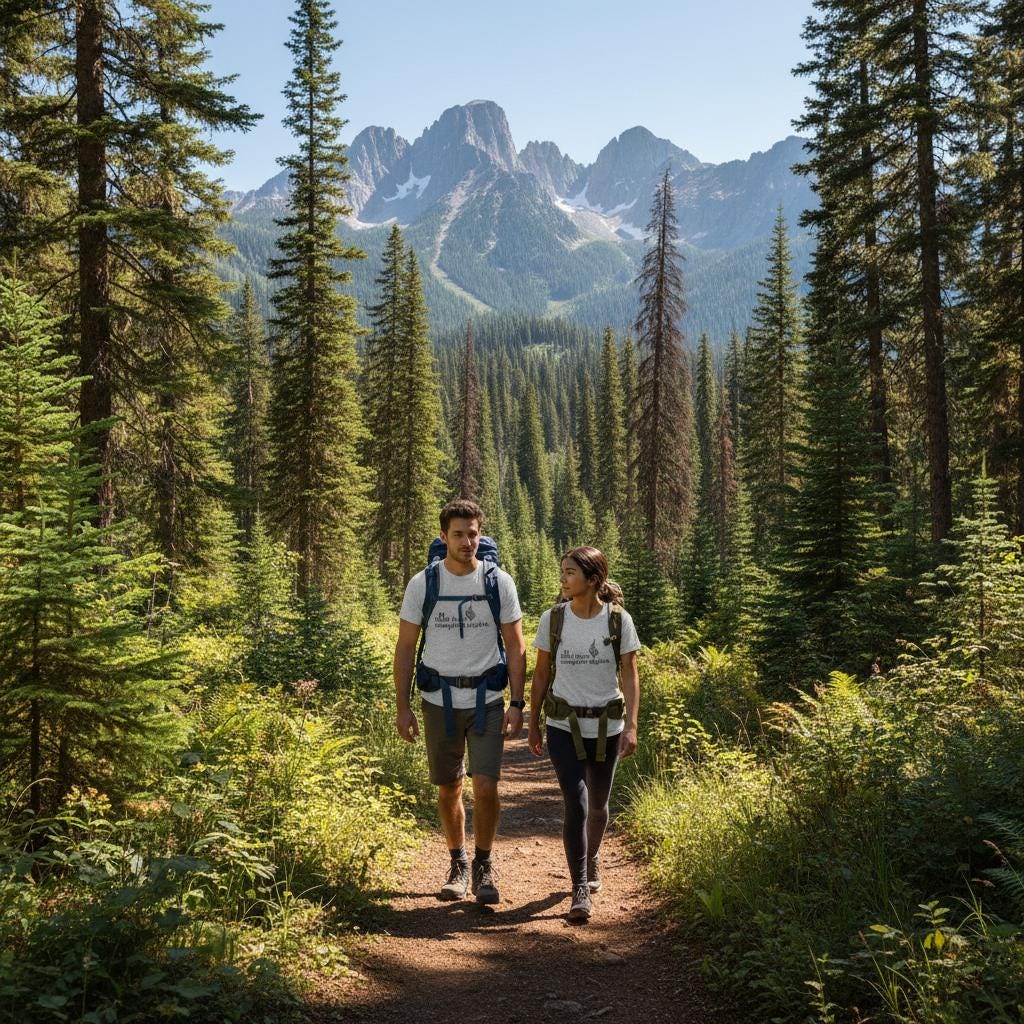 Trail Days Campfire Nights Graphic Tee, Hiking Camping Shirt