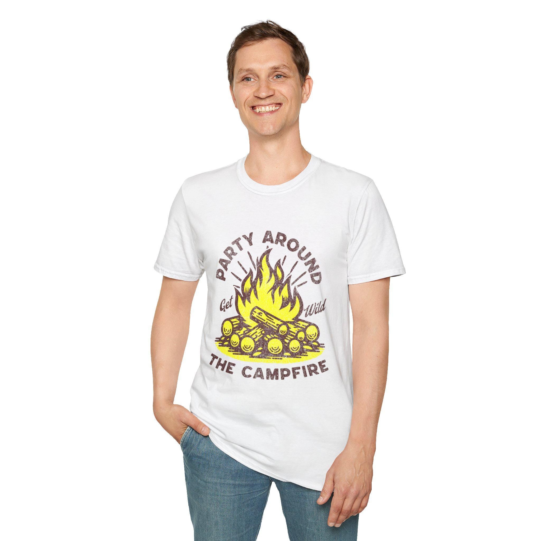 Party Around the Campfire T-Shirt | Campfire Bonfire Graphic