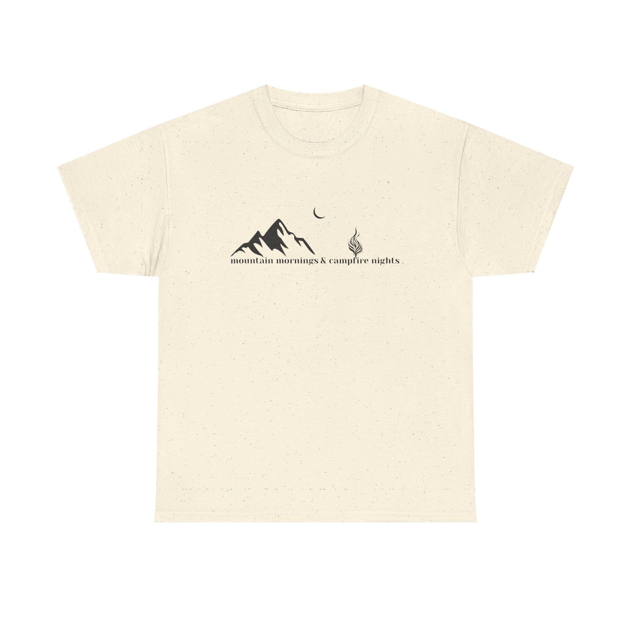 Minimalist Mountain Campfire T-Shirt, Outdoor Adventure Graphic Tee